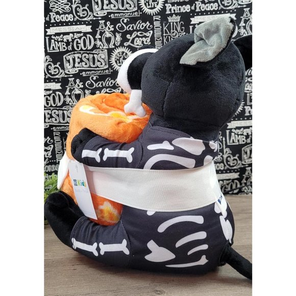 The Big One Halloween Skeleton Dog Plush Stuffed Animal & Soft Blanket NWT - Picture 5 of 13